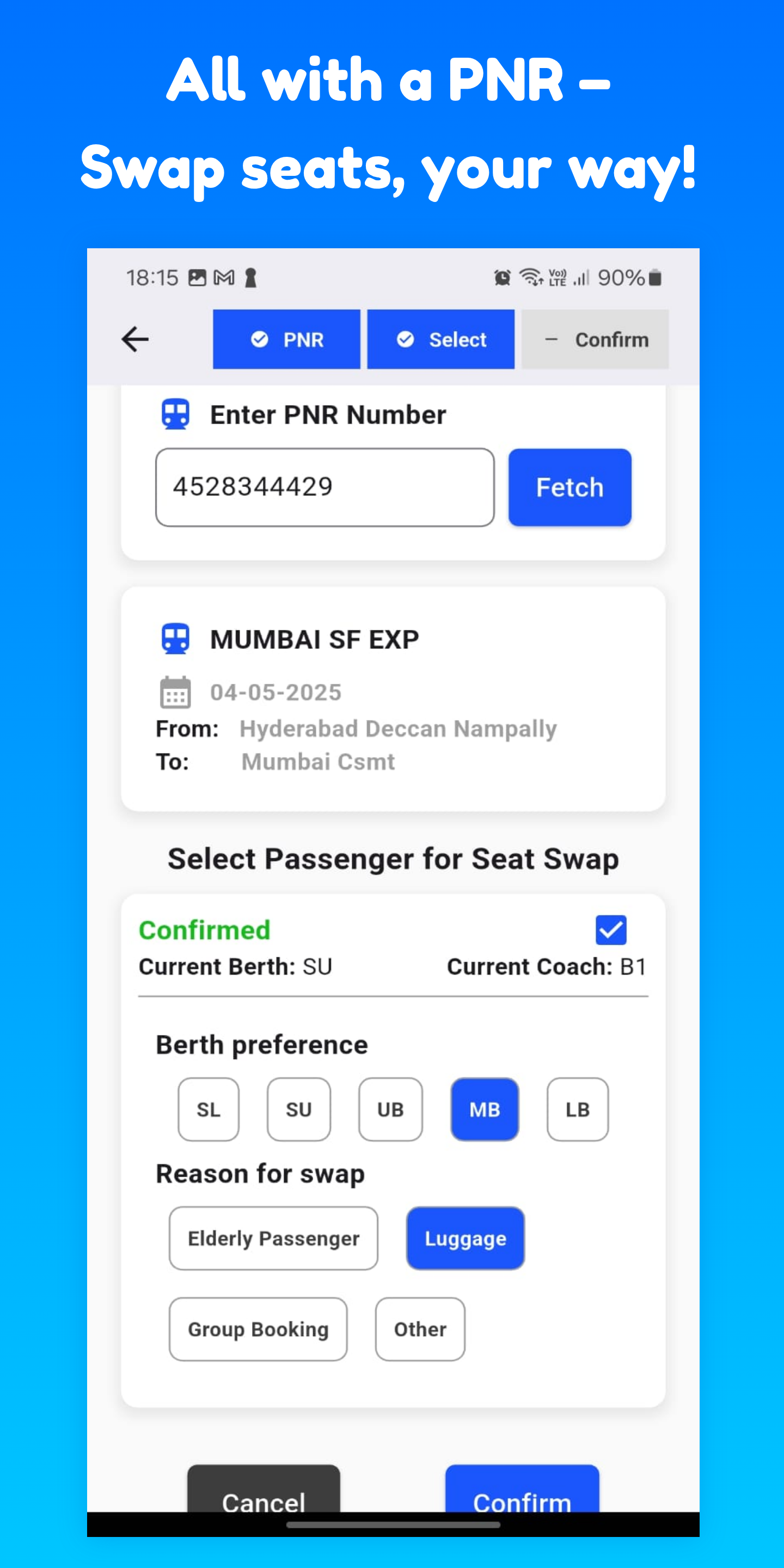 Seat Selection Screen